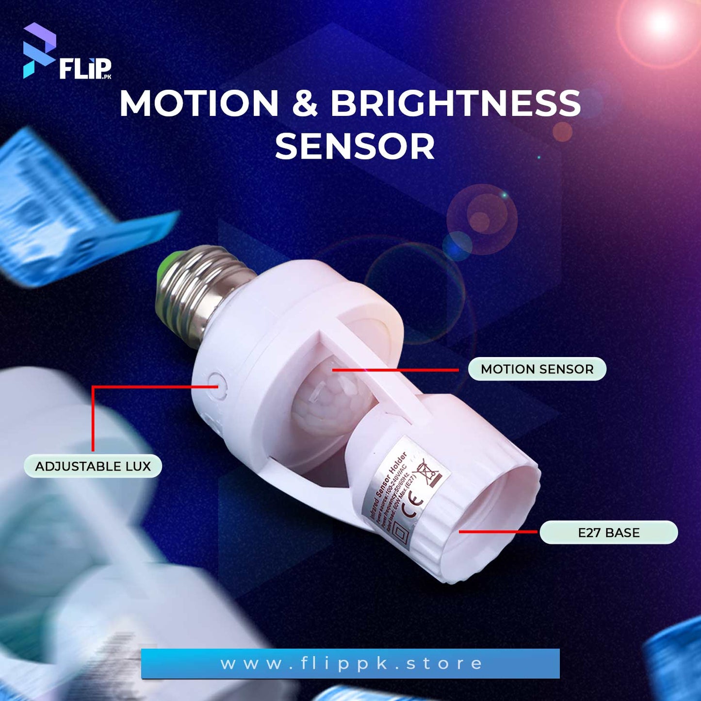Motion Sensor LED Bulb Holder
